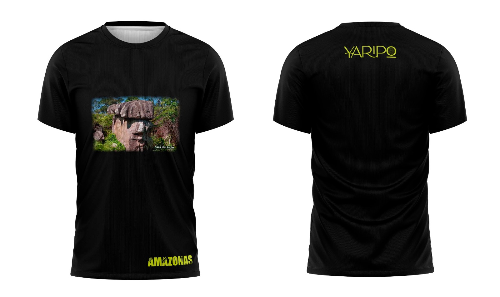 Camiseta negra YARIPÓ con fotografía de la Cara del Indio
